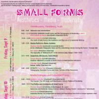 Small Forms: Aesthetics—Media—Modernity (IGCS Conference, Friday, Sept. 9 - Sunday, Sept. 11)
