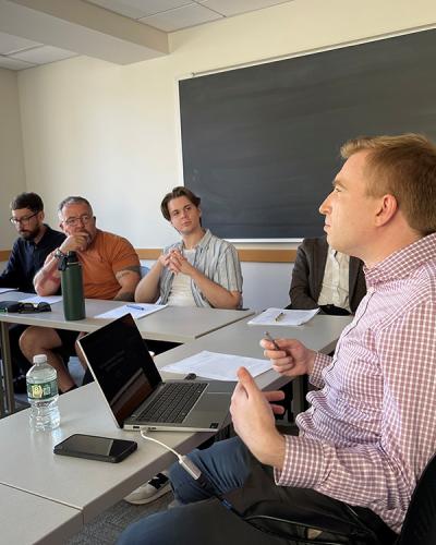 Andrew Vielkind (Screen Studies, Ithaca College) speaking at the Institute for German Studies Colloquium. 