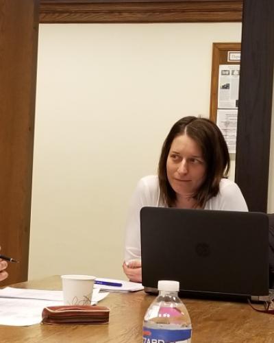 Katharina Stornig giving a colloquium